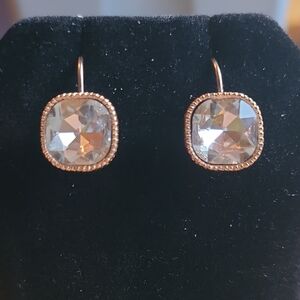 Crystal Drop Earrings in Rose Gold